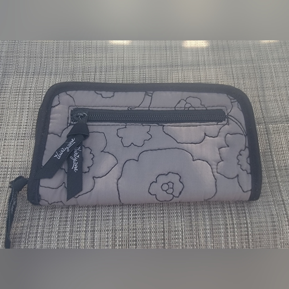 Thirty-One Gray Floral Wallet
